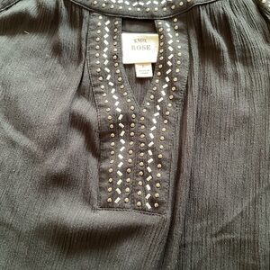 Knox Rose Black Top with Stud Accents